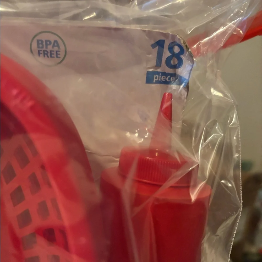Mainstays Red and Yellow Condiment Dispenser Set with Basket Liners